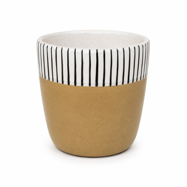Rustic Stripe Ceramic Planter