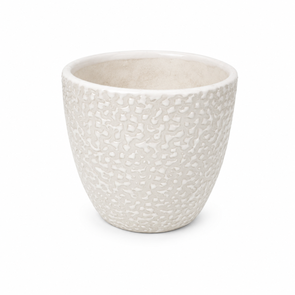 Ivory Textured Ceramic Planter